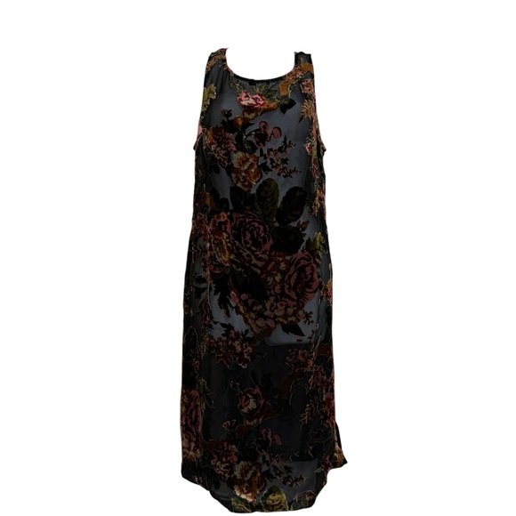 Sheer Floral Mini Sheer Boho Dress Made in US Sz L - Picture 1 of 10